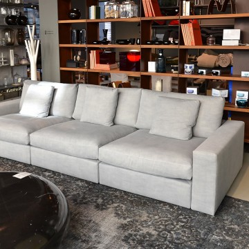 Flexteam Extra Norman Sofa in Grey Fabric