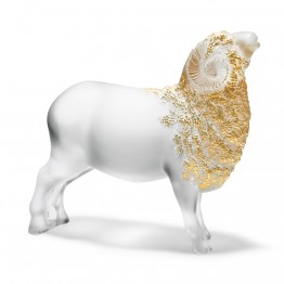 Lalique Gold Stamped Large Belier Ram