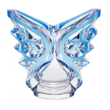 Lalique Tourbillons Clear & Blue Patina Oval Vase