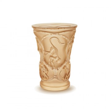 Lalique Monkeys Gold Luster Vase